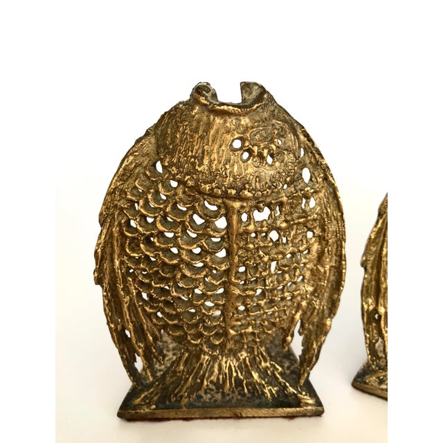Vintage Carved Brass Fish Bookends a Pair Chairish