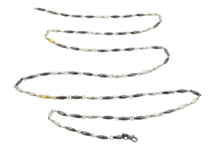 Gurhan Orb Hammered Sterling Silver & 24k Gold Lentil Link Long Necklace