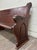 Brown Antique American Gothic Revival 8 Ft Carved Solid Oak Church Pew For Sale - Image 8 of 12
