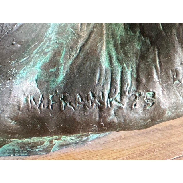 Mid-Century Modern 1970s Ben Franklin Faux Bronx Bust Head Sculpture For Sale - Image 3 of 3