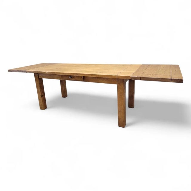 Vintage French Country Oak Extending Dining Table With 6 Ladder Back Chairs For Sale - Image 12 of 12