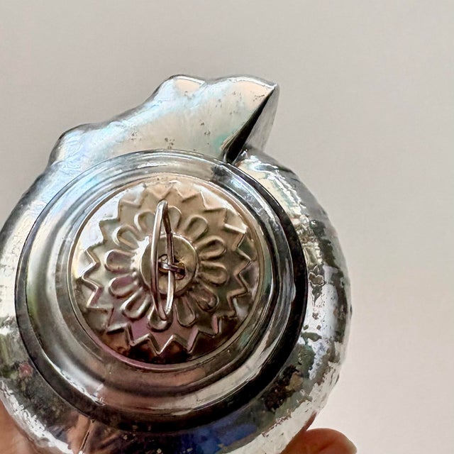 Metal Oversized Vintage Mercury Glass Conch Shell Christmas Ornament - Kugel Style For Sale - Image 7 of 8