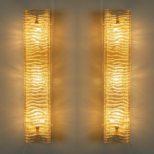 Structured Glass and Brass Wall Light from Kaiser, 1960s For Sale - Image 18 of 18