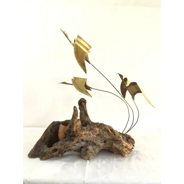 1960s 1960s Geese in Flight Sculpture on Driftwood Base For Sale - Image 5 of 13