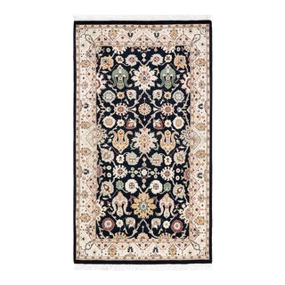 Mogul, One-of-a-Kind Hand-Knotted Area Rug in Black, 3' 2" x 5' 5" For Sale