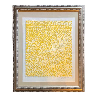1990s "Yellow Field" Abstract Landscape Pastel, Framed For Sale