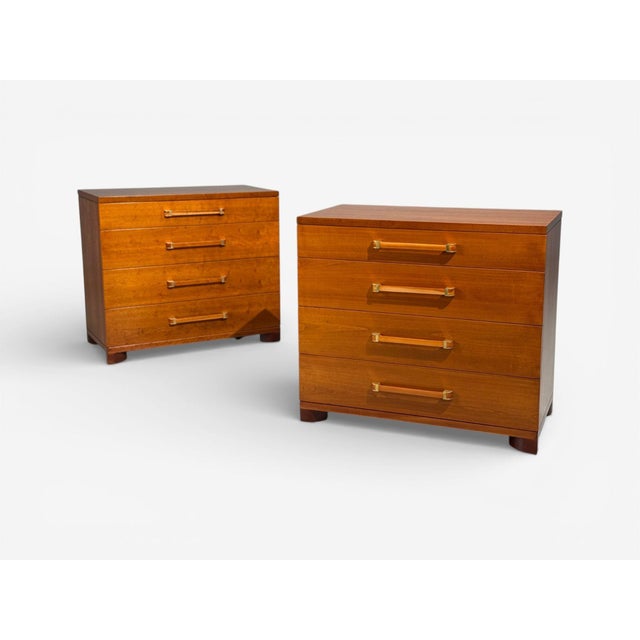 John Widdicomb, Chests of Drawers, Walnut, Brass, Usa, 1960s For Sale - Image 4 of 12