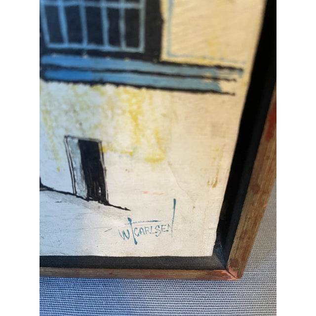 Original, signed oil painting on board by W.T. Carlsen. I'm uncertain of the setting for this cityscape, but I suspect...