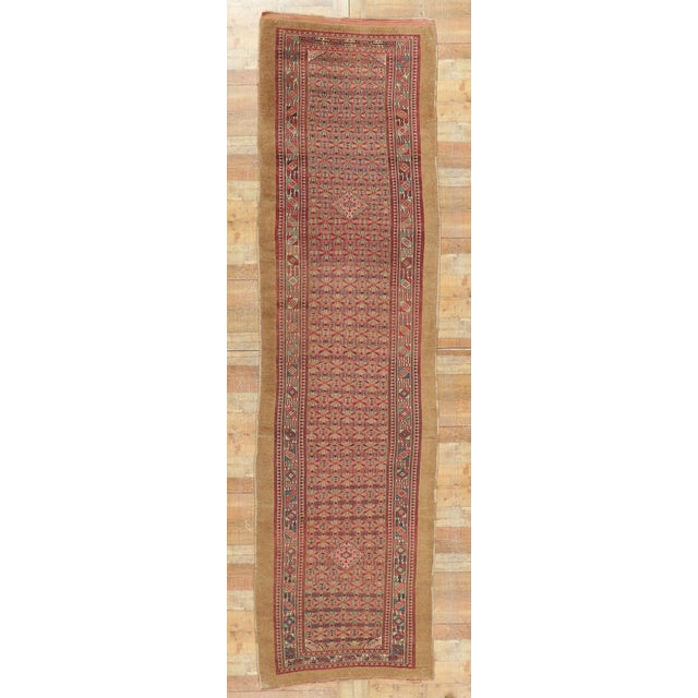 Antique Persian Malayer Camel Hair Rug, 03'08 X 13'06 For Sale - Image 9 of 10