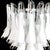 Vintage Clear and Milky White Murano Glass and Crystal Petals Chandelier, Italy, 1981 For Sale - Image 11 of 14