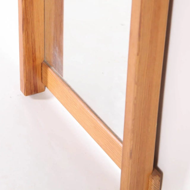 Large Vintage Wooden Mirror For Sale - Image 3 of 8