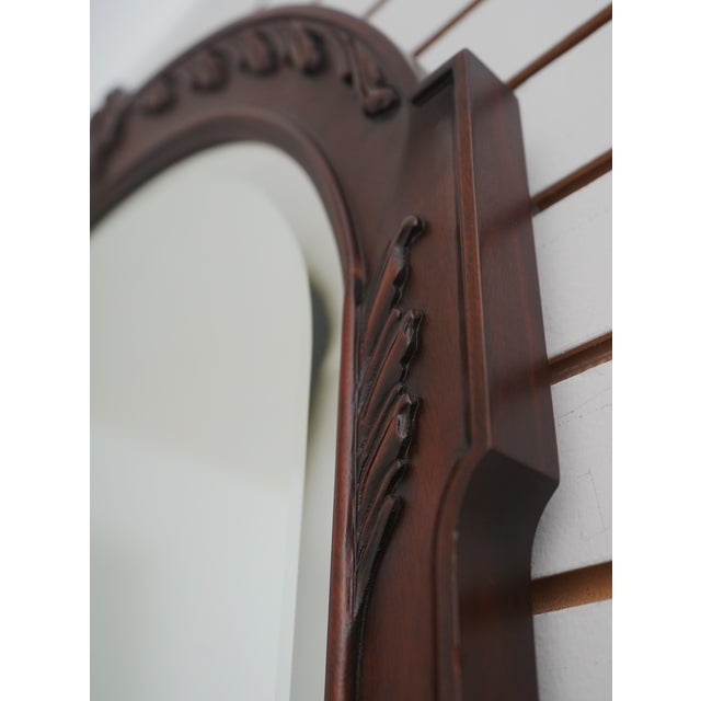 1990s Henkel Harris Carved Mahogany Dome Top Wall Mirror For Sale - Image 5 of 11