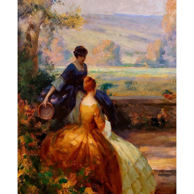 Joseph Tomanek-19th Century Elegant Women Having an Outdoor Party-Oil Painting For Sale - Image 4 of 12