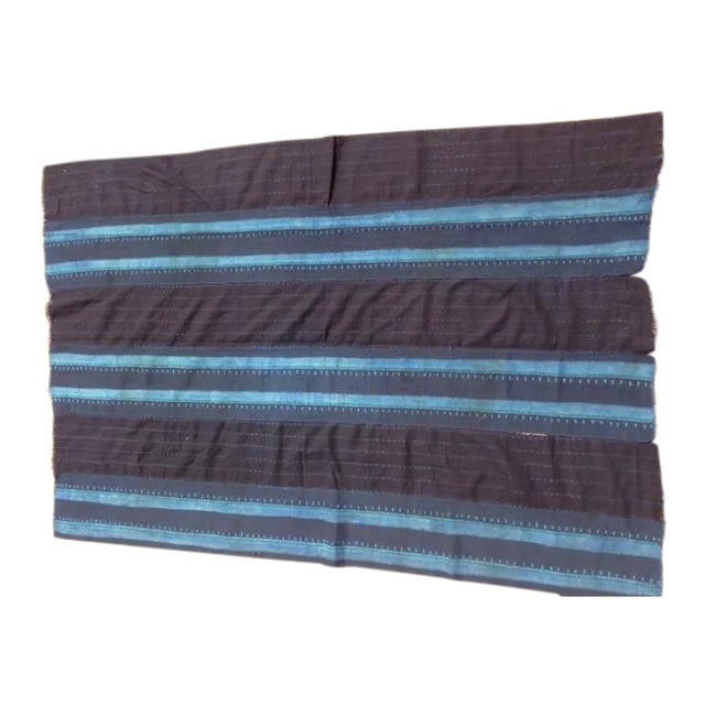 Verre Blue-Striped Fabric Throw For Sale