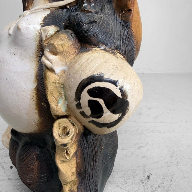 White Japanese Shōwa Shigaraki Ware Tanuki Statue, 1960s For Sale - Image 8 of 12