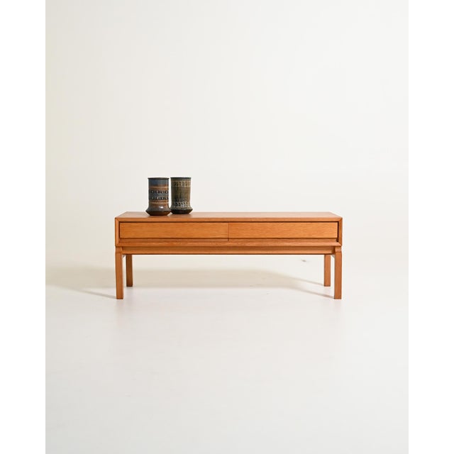 Low oak cabinet with two drawers, designed by Marian Grabinski. Swedish production, 1960s. Marian Grabinski developed much...