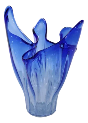 Mid Century Art Glass Handkerchief Vase