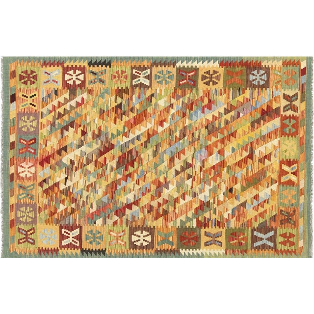 Contemporary Afghan Maimana Kilim Rug For Sale In Los Angeles - Image 6 of 6