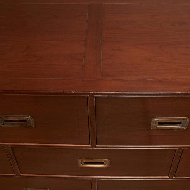 Vintage Campaign Style Chest of Drawers by Baker For Sale - Image 11 of 18