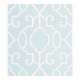 The House of Scalamandr�� Ming Fretwork Wp Wallcovering, Aquamarine For Sale