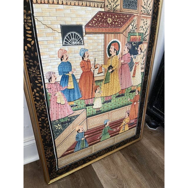 Vintage Mughal Indian Painting For Sale - Image 4 of 4