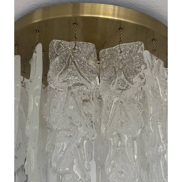 Mid-Century Italian Clear Murano Leaf Flushmount, 1970s For Sale - Image 14 of 17