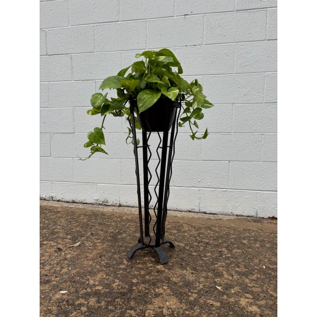 Late 20th Century Late 20th Century French Black-Painted Metal Jardinière For Sale - Image 5 of 11