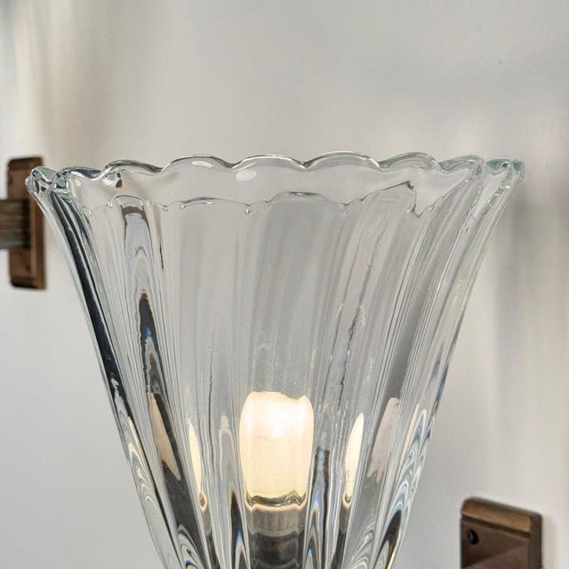 Large Wall Sconces by Ercole Barovier for Barovier & Toso, 1940s, Set of 2 For Sale - Image 14 of 17