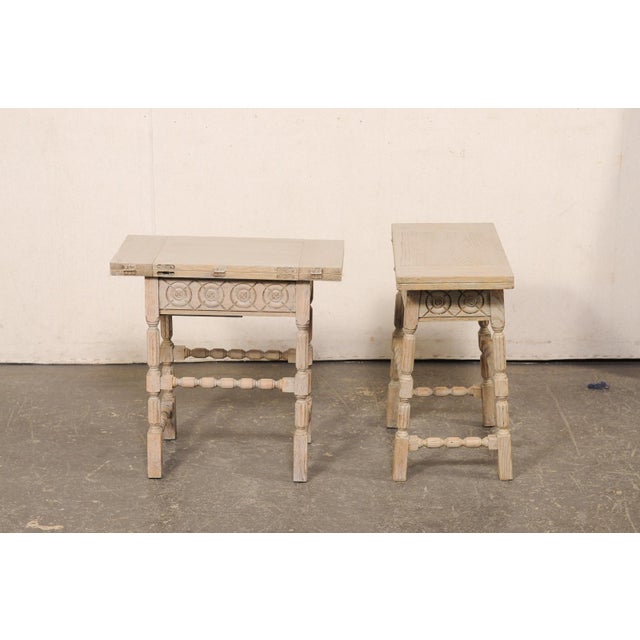 Late 19th Century French Antique End Tables W/ Expandable Top For Sale - Image 5 of 14