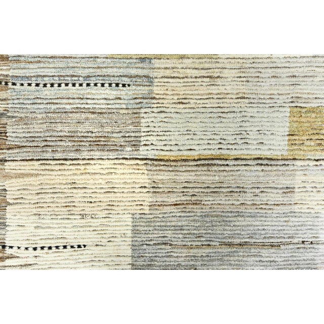 Modern Geometric Handmade Moroccan Style Wool Rug in Gray For Sale - Image 4 of 4