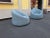 2000 - 2009 Set of Vintage Tub Chairs in Light Blue Bouclé Fabric, 2000s For Sale - Image 5 of 13