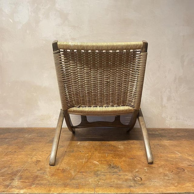 Vintage Ebert Wels Style Folding Rope Chair For Sale - Image 4 of 6