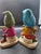 Vintage Set Of Two Homco Ceramic Garden Gnomes Musical Instruments Forest Friends