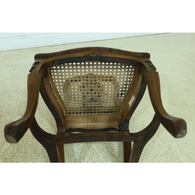 Set of 8 Italian Walnut Cane Seat Dining Room Chairs For Sale - Image 11 of 13