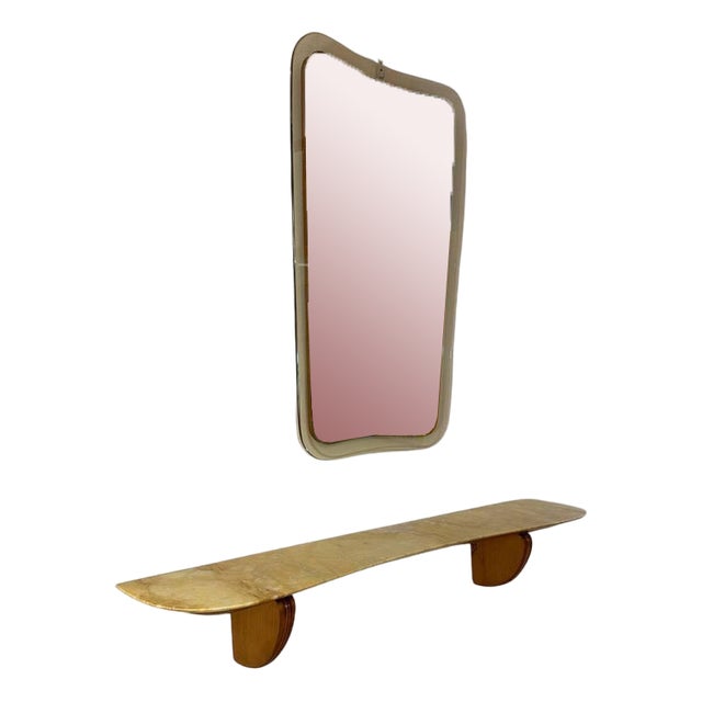 Italian Art Deco Console Table and Mirror by Paolo Buffa, 1940s, Set of 2 For Sale
