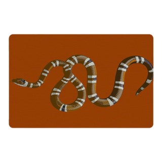 Serpent Burnt Orange Vegan Leather Rectangle Placemat, Set of 4 For Sale