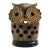 Mid Century Pottery Owl Votive Candle Holder For Sale