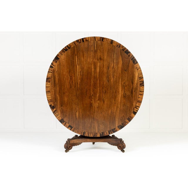 19th Century English Regency Rosewood Centre Table For Sale - Image 4 of 7