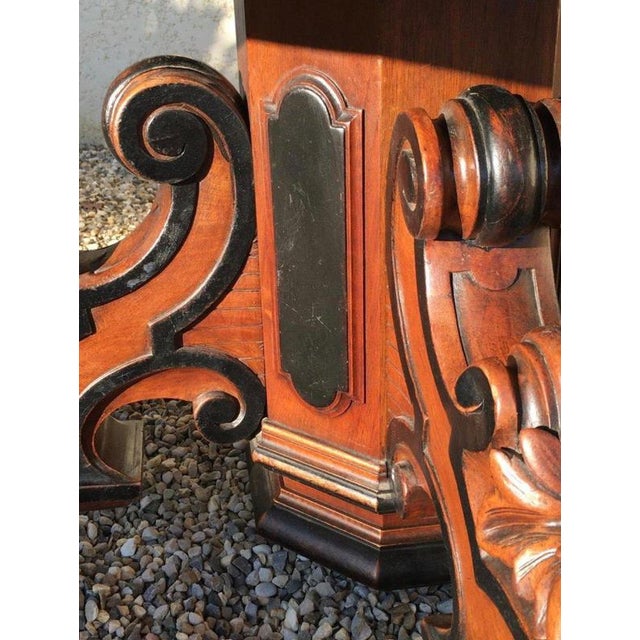 Brown Walnut Pedestal Dining Table For Sale - Image 8 of 12