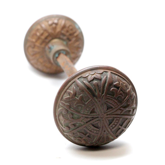 This Aesthetic style four fold bronze entry door knobs were made by Lockwood in the 1894 catalog. It is part of the...
