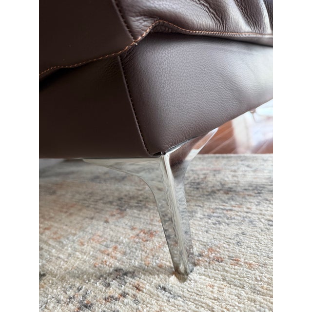 2000 - 2009 Design Within Reach 2 Piece Albero Italian Leather Sectional W/ Right Chaise For Sale - Image 5 of 5