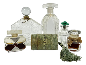 Vintage French Perfume Bottle Collection: Art Deco Glass