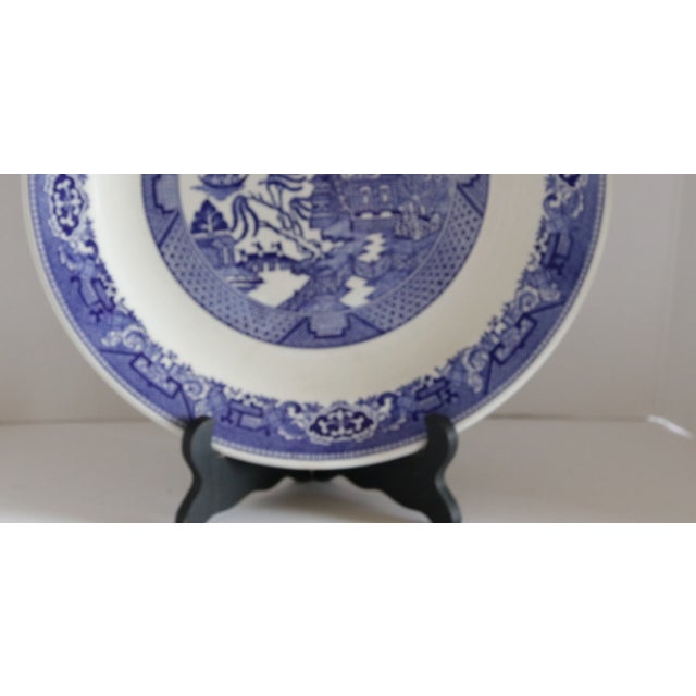 Ceramic Mid 20th Century Spode Style Blue and White Ceramic Charger Plate For Sale - Image 7 of 9