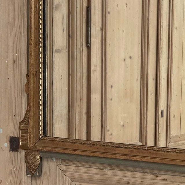19th Century Italian Louis XVI Hand-Carved Giltwood and Painted Mirror For Sale - Image 15 of 18