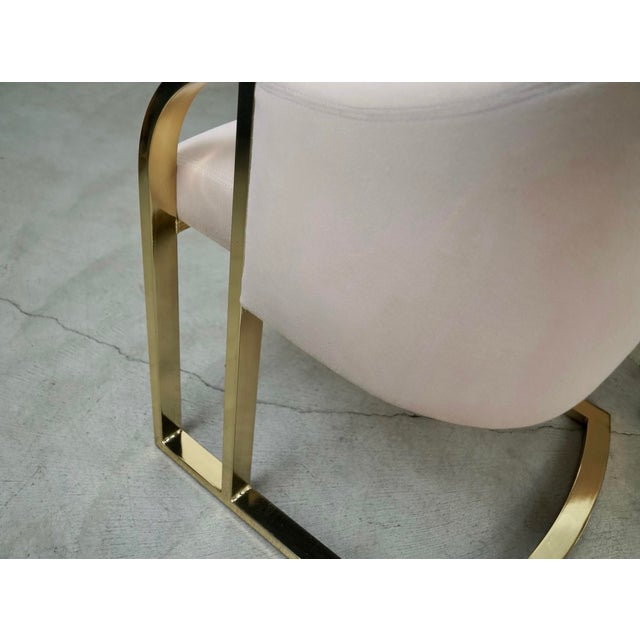 1970’s Hollywood Regency Pierre Cardin Brass Dining Arm Chairs - Set of 10 For Sale - Image 10 of 12