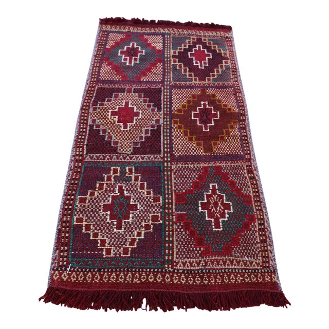 1970s Tribal Burgundy Cecim Kilim Rug For Sale