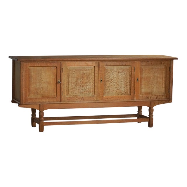 Low Vintage Danish Sideboard in Oak, 1960s For Sale