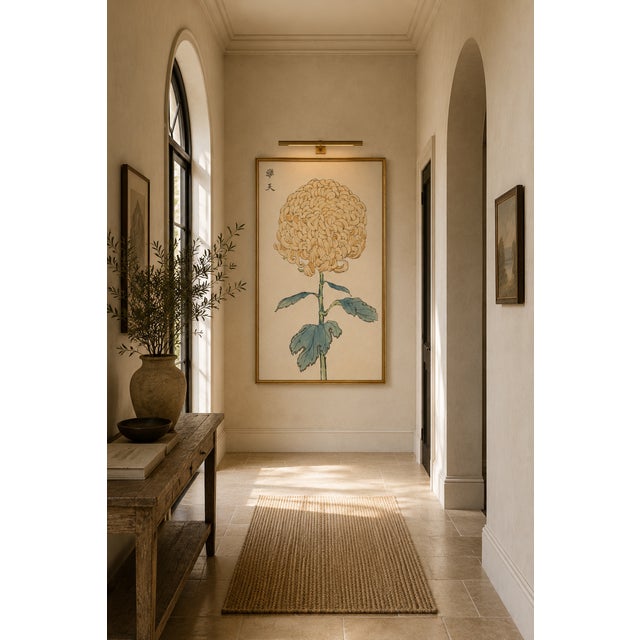 Paper Chrysanthemum by Keika Hasegawa, Vintage Japanese Botanical Art Print, 40" X 60" For Sale - Image 7 of 8