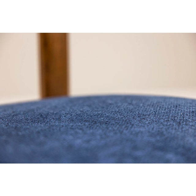 Brutalist Dining Chairs in Oak and Blue Upholstery, Germany, 1960s, Set of 6 For Sale - Image 12 of 13