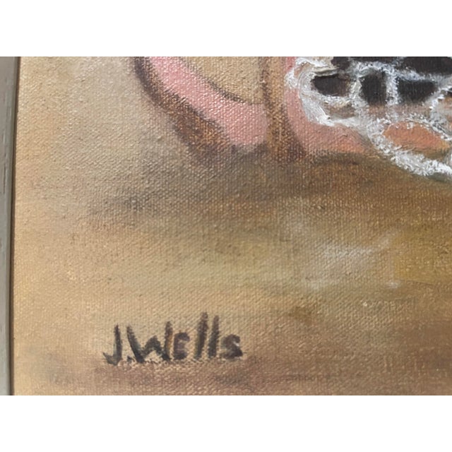 Mid-Century Jane Wells “Costa Brava, Spain” Framed Studio Artist Painting, Signed For Sale - Image 10 of 11